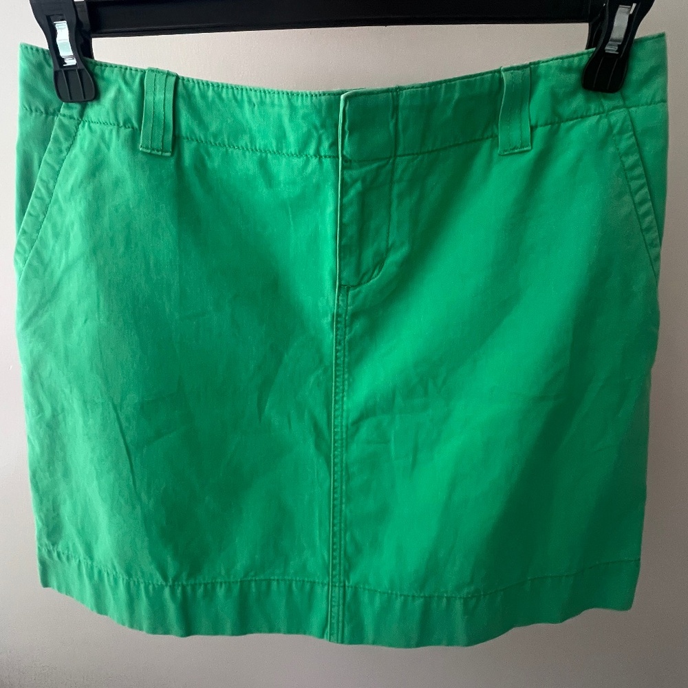 Vintage White Label  Lilly Pulitzer Kelly GREEN 100% Cotton Mini Skirt SZ 6